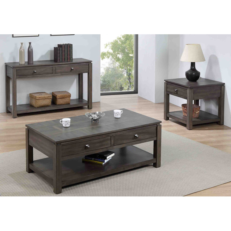 Moro 3 Piece Solid Wood Living Room Table Set